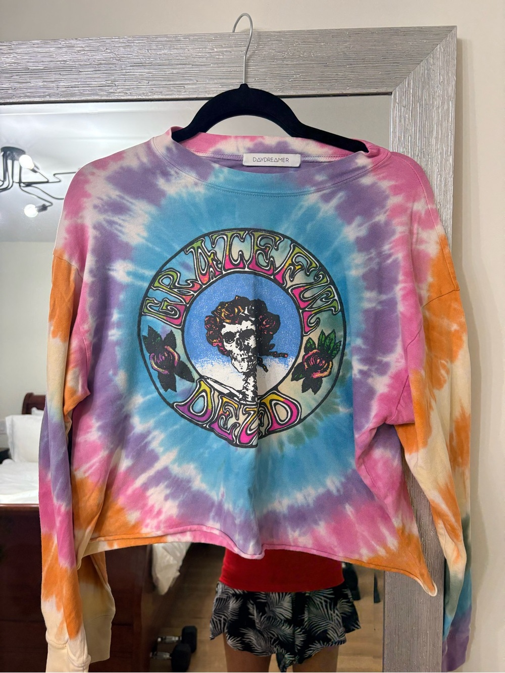 Daydreamer Grateful Dead Tie-Dye Cropped Sweatshirt - Multi